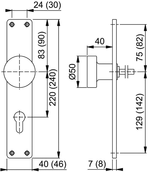 Afbeeldingen van HOPPE Knop op langschild 58/202, blind
