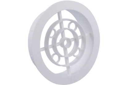 Afbeeldingen van Nedco BV Kunststof schoepenrooster 100 mm, rond, wit, pvc