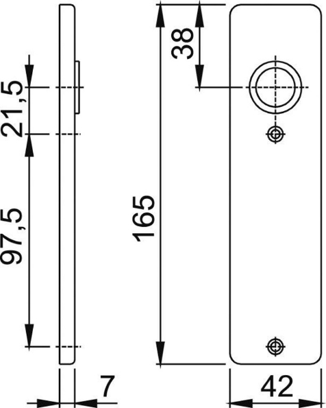 Afbeeldingen van HOPPE Kortschild 202KP f1, blind