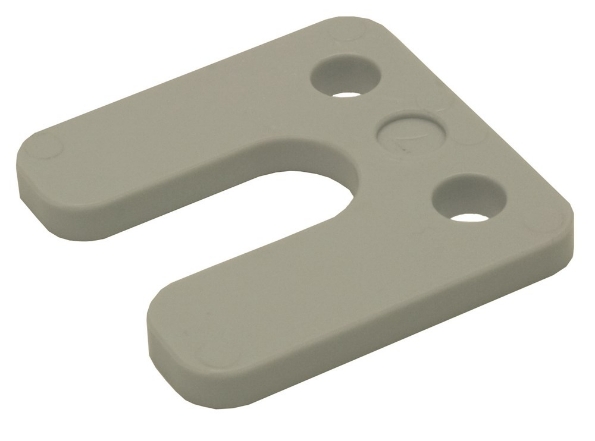 Afbeeldingen van GB Drukplaat met sleuf in zakverpakking 7 mm 70 x 70 mm met sleuf grijs kunstof