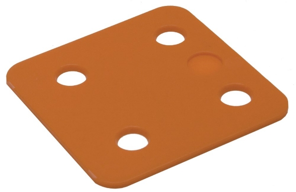Afbeeldingen van GB Drukplaat in zakverpakking 2 mm 70 x 70 mm zonder sleuf oranje kunstof