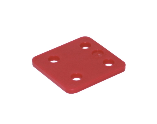 Afbeeldingen van GB Drukplaat in zakverpakking 5 mm 70 x 70 mm zonder sleuf rood kunstof