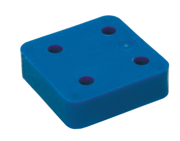 Afbeeldingen van GB Drukplaat in zakverpakking 20 mm 70 x 70 mm zonder sleuf blauw kunstof