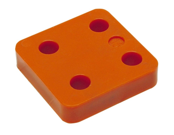 Afbeeldingen van GB Drukplaat in zakverpakking 15 mm 70 x 70 mm zonder sleuf oranje kunstof