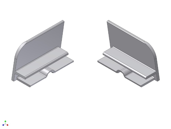 Afbeeldingen van AluArt Waterslagprofiel, kopschotjes 40mm