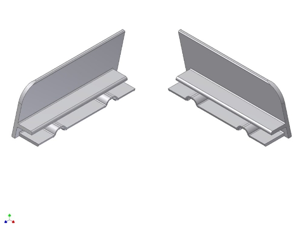 Afbeeldingen van AluArt Waterslagprofiel, kopschotjes 60mm