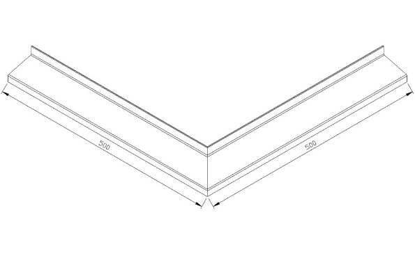 Afbeeldingen van AluArt Waterslagprofiel, hoekstuk uitwendig 60mm