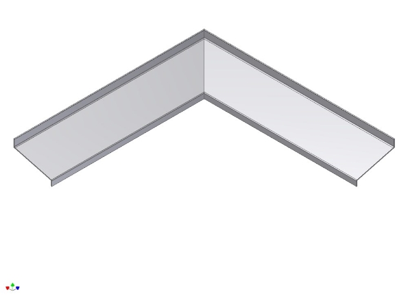 Afbeeldingen van AluArt Waterslagprofiel, hoekstuk inwendig 100mm