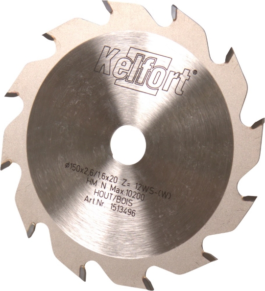 Afbeeldingen van Kelfort Cirkelzaagblad hard metaal, 150 x 2.5 mm, asgat 20 mm, 12 tanden, ws