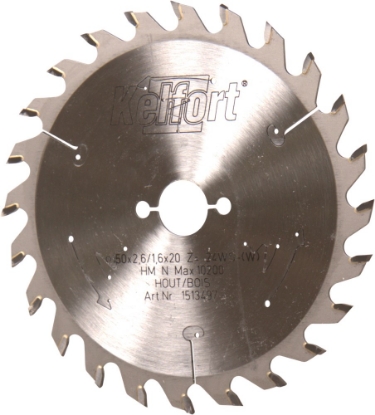 Afbeeldingen van Kelfort Cirkelzaagblad hard metaal, 150 x 2.6 mm, asgat 20 mm, 24 tanden, ws