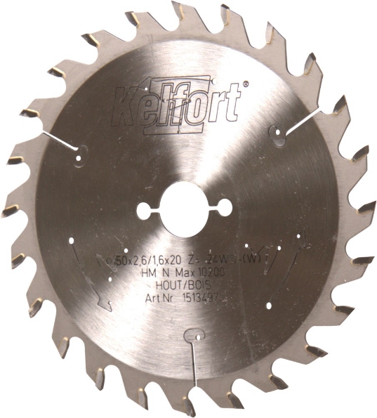 Afbeeldingen van Kelfort Cirkelzaagblad hard metaal, 150 x 2.6 mm, asgat 20 mm, 24 tanden, ws