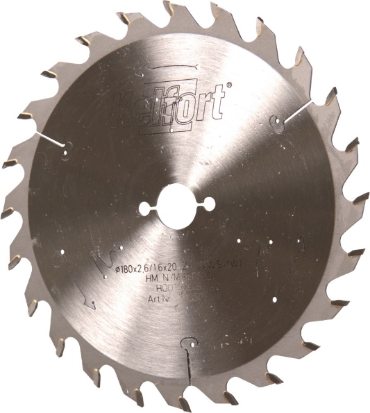 Afbeeldingen van Kelfort Cirkelzaagblad hard metaal, 180 x 2.6 mm, asgat 30 mm, 24 tanden, ws