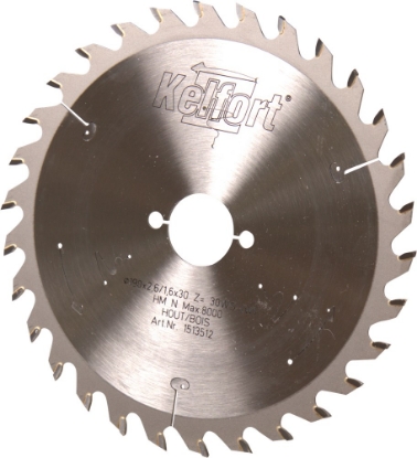 Afbeeldingen van Kelfort Cirkelzaagblad hard metaal, 190 x 2.6 mm, asgat 30 mm, 30 tanden, ws-w