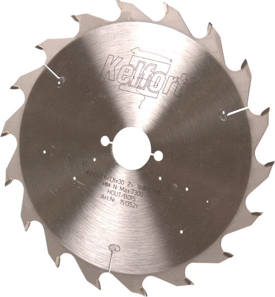 Afbeeldingen van Kelfort Cirkelzaagblad hard metaal, 210 x 2.8 mm, asgat 30 mm, 18 tanden, ws-f