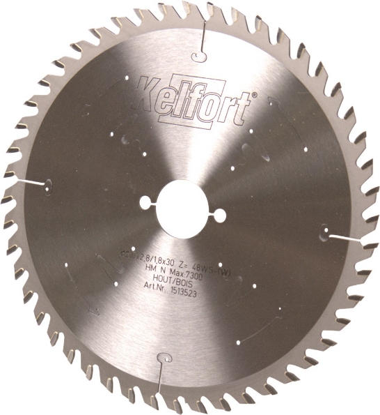 Afbeeldingen van Kelfort Cirkelzaagblad hard metaal, 210 x 2.8 mm, asgat 30 mm, 48 tanden, ws-w