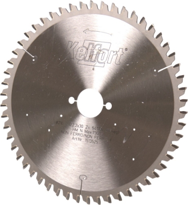 Afbeeldingen van Kelfort Cirkelzaagblad hard metaal, 210 x 2.8 mm, asgat 30 mm, 54 tanden, tf-tfneg
