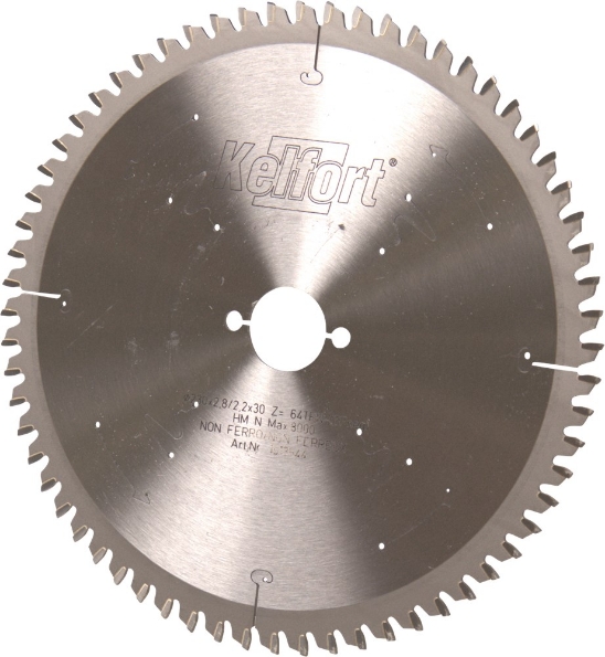 Afbeeldingen van Kelfort Cirkelzaagblad hard metaal, 230 x 2.8 mm, asgat 30 mm, 64 tanden, tf-tfneg