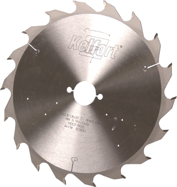 Afbeeldingen van Kelfort Cirkelzaagblad hard metaal, 235 x 2.8 mm, asgat 30 mm, 18 tanden, ws-f