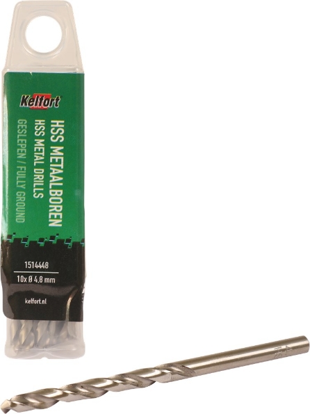 Afbeeldingen van Kelfort Metaalspiraalboor HSS, geslepen 4.9