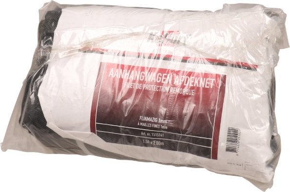 Afbeeldingen van Kelfort Aanhangernet 150 x 200 cm, fijnmazig, zwart met rood elastiek