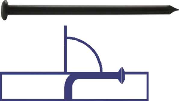Afbeeldingen van Kelfort Stalen nagel 2.5 x 40 mm, 1 kilo, bolle kop, blank, zwart, staal