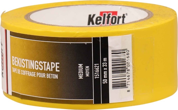 Afbeeldingen van Kelfort Bekistingstape geel 50mmx33m