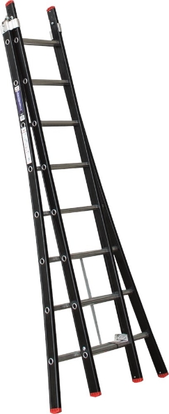 Afbeeldingen van Kelfort Reformladder MAGNUS 2x8 gecoat aluminium 2 delig zwart