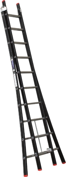 Afbeeldingen van Kelfort Reformladder MAGNUS 2x10 gecoat aluminium 2 delig zwart