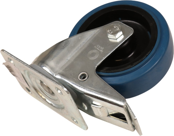 Afbeeldingen van Kelfort Zwenkwiel 125 mm plaat 115 x 85 mm met rem gegalvaniseerde verzinkte lager