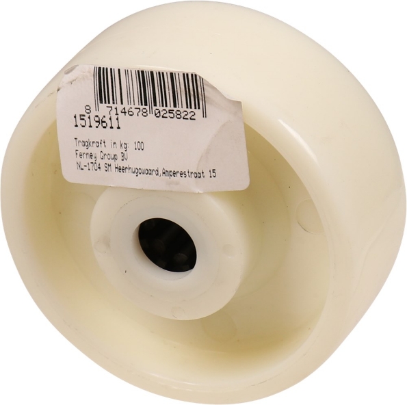 Afbeeldingen van Kelfort Wiel 80 mm met rollager wit pvc