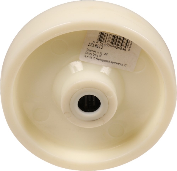 Afbeeldingen van Kelfort Wiel 125 mm met rollager wit pvc