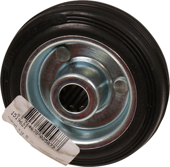 Afbeeldingen van Kelfort Wiel 80 mm met rollager rubber loopvlak zwart gegalvaniseerd verzinkt