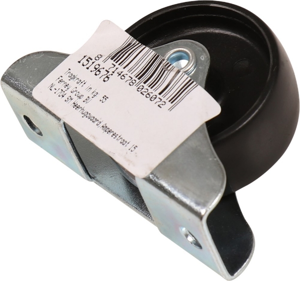 Afbeeldingen van Kelfort Bokwiel 45 mm met glijlager zwart pvc gegalvaniseerd verzinkt