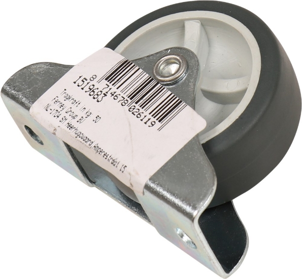 Afbeeldingen van Kelfort Bokwiel 50 mm met glijlager grijs rubber gegalvaniseerd verzinkt