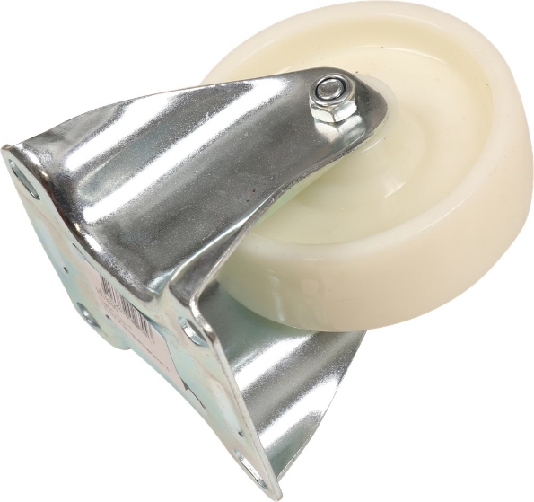 Afbeeldingen van Kelfort Bokwiel 100 mm bevestigingsplaat 104 x 80 mm met rollager wit nylon