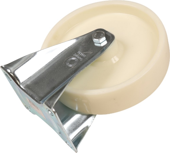 Afbeeldingen van Kelfort Bokwiel 200 mm bevestigingsplaat 135 x 110 mm met rollager wit nylon