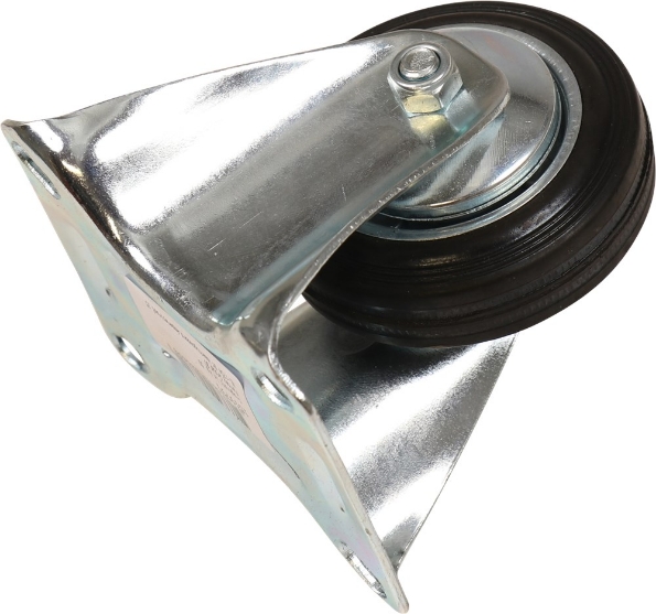 Afbeeldingen van Kelfort Bokwiel 80 mm bevestigingsplaat 104x80 mm zwart rubber gegalvaniseerd verzinkt