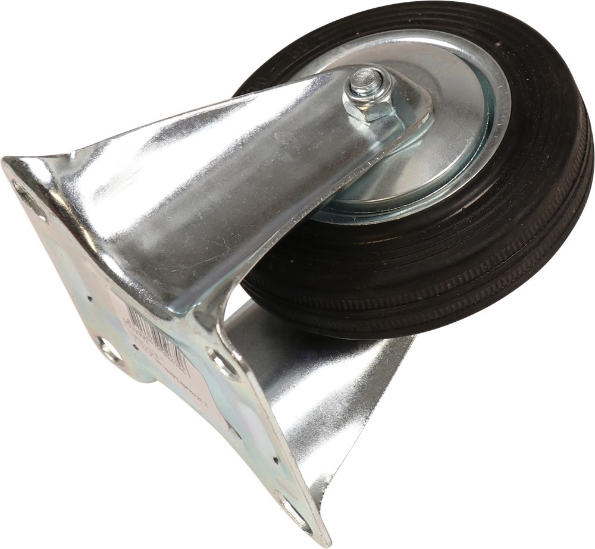 Afbeeldingen van Kelfort Bokwiel 100 mm bevestigingsplaat 104x80 mm zwart rubber gegalvaniseerd verzinkt