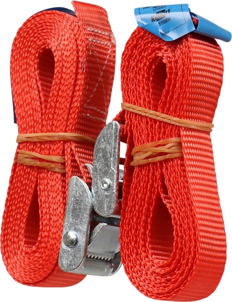 Afbeeldingen van Kelfort Spanband 25 mm 2.5 meter met klemgesp verpakking 2 stuks rood