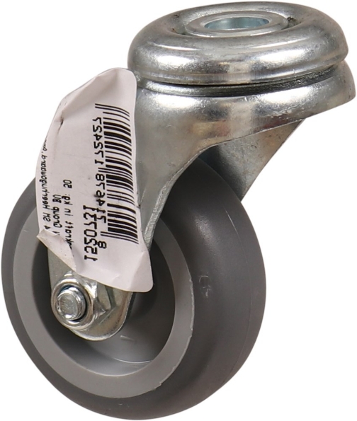 Afbeeldingen van Kelfort Zwenkwiel 75 mm met glijlager met boutgat grijs rubber gegalvaniseerd verzinkt