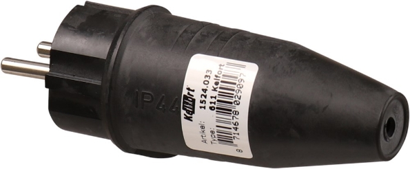 Afbeeldingen van Kelfort Stekker 16A. 250V. 2p+a zwart rubber