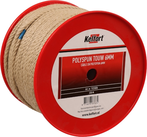 Afbeeldingen van Kelfort Polypropyleen touw Polyspun geel 6mm