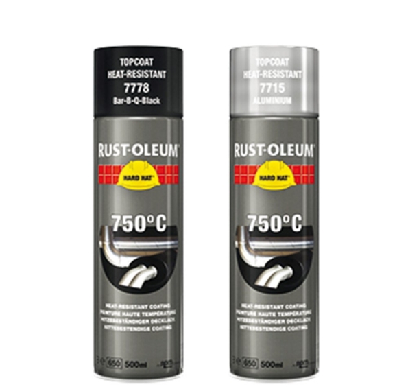 Afbeeldingen van RUST-OLEUM® Deklaag hittebestendig Hard Hat, 500 ml, hittebestendig, zwart  