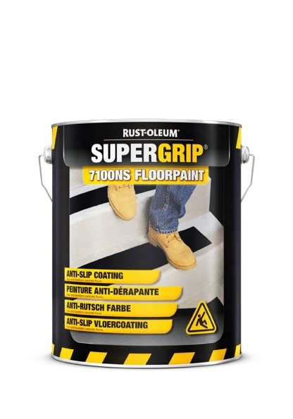 Afbeeldingen van RUST-OLEUM® Vloerverf anti-slip Supergrip 7100 Ns 5 liter staal grijs
