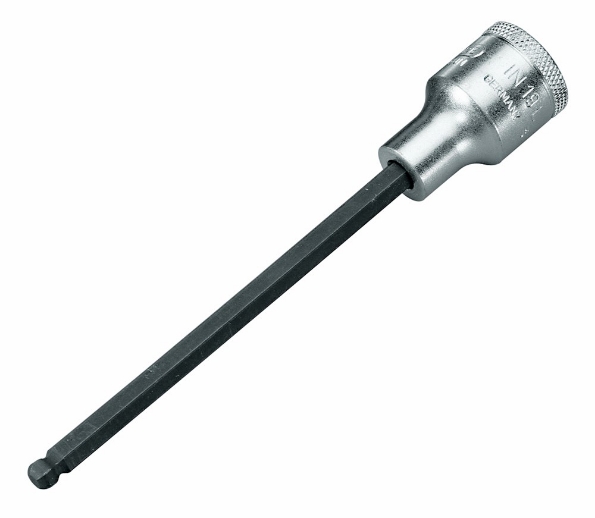 Afbeeldingen van GEDORE Dopsleutel-schroevendraaier 1/2" met kogelkop, tbv binnenzeskant-schroeven, lang IN 19 LK 10mm