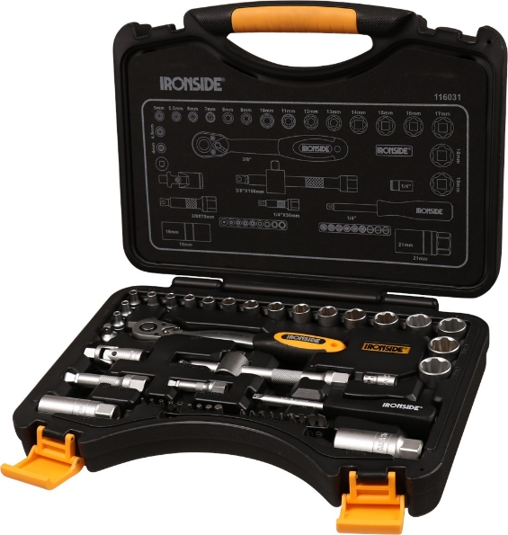 Afbeeldingen van Ironside Doppen-/bitset 1/4" + 3/8" 47 delig