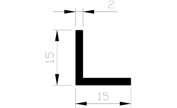 Afbeeldingen van AluArt Hoekprofiel  aluminium 3 meter 15x15x2mm