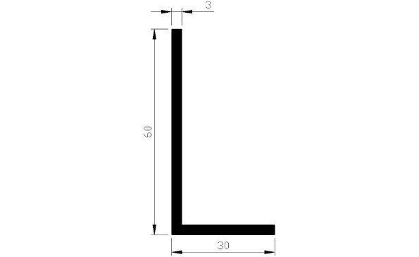 Afbeeldingen van AluArt Hoekprofiel  aluminium 3 meter 60x30x3mm