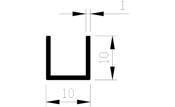 Afbeeldingen van AluArt T profiel aluminium 5 meter 10x10x10x1mm