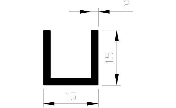 Afbeeldingen van AluArt T profiel aluminium 3 meter 15x15x15x2mm